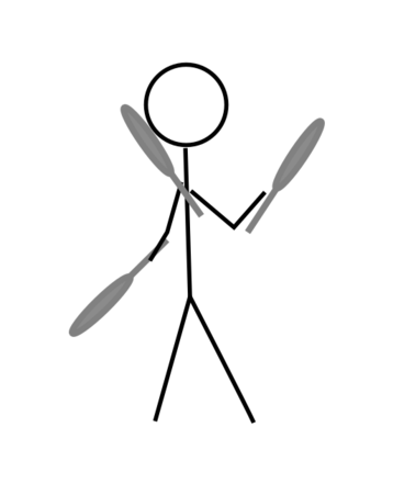 Juggling 3 Clubs Alone